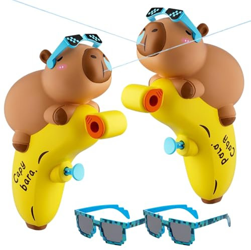 2 Stück Wasserpistole Kinder mit Sonnenbrille Klein Wasserpistolen 6-8 m Wasserspritzpistole Perfekt für Pool, Strand, Outdoor Wasserspielze Water Spray Guns for Outdoor Mädchen Junge Wasserspielzeug