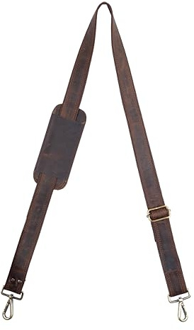 Hell Blues Genuine Leather Bag Strap with Brass Swivels Adjustable 57 Universal Replacement Shoulder Straps for Laptop Bags, Luggage Duffel, Messenger Bags (145 cm)