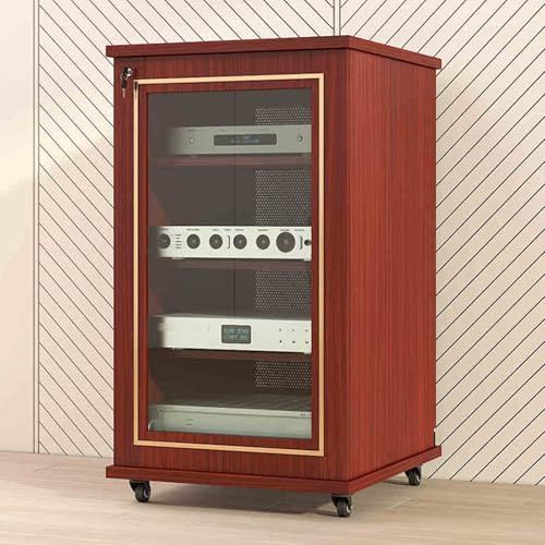 Soporte multimedia de audio y video con ruedas, moderno gabinete AV con gestión de cables, estante de almacenamiento de medios fácil de montar para el hogar, oficina y teatro