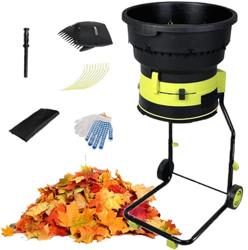 2500 W Trituradora/trituradora de Hojas eléctrica con Cable,Trituradora 8000 RPM con Cable Y Ruedas Y Bolsa,con Embudo 54 Cm Diámetro para Limpieza,40mPowerCord