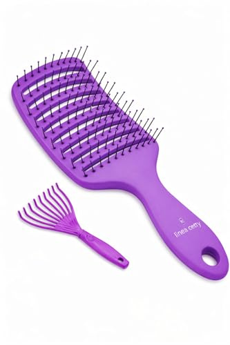 Spazzola Districante Capelli Antistrappo – Sciogli Nodi Senza Dolore, Ideale per Capelli Ricci e Mossi, Uso su Bagnato e Asciutto