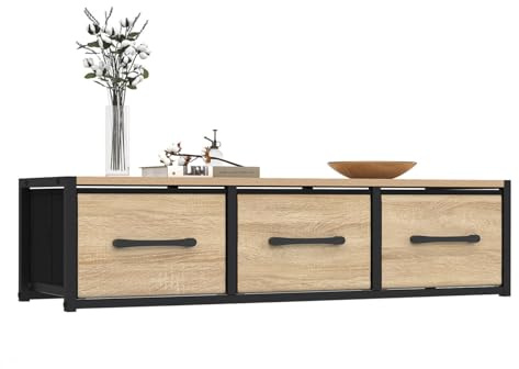 IDMarket - Estantería de pared para consola de entrada Utah con 3 cajones, diseño industrial
