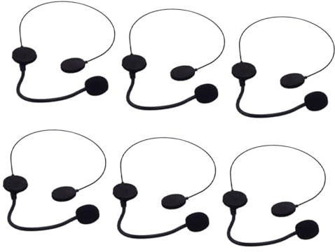 Mikikit 6 Pièces Microphones Casque Factice pour Accessoire de Costume Cosplay Microphone Réaliste pour Fête Déguisée et Carnaval