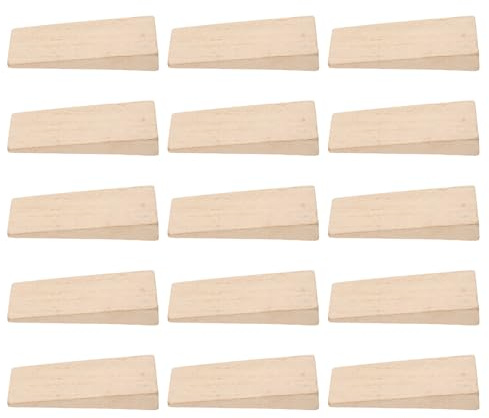 MOTHNUR 15 Piezas 15 Cuñas de Madera Amarilla para Mango de Herramientas Agrícolas, Accesorios de Repuesto de 1,3 CM de Grosor, Piezas de Fijación y Refuerzo para Ejes de Azadas y Hachas,