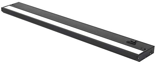 LED Under Cabinet Lighting Hardwired - 3CCT 24 Inch Black Finish - Undercabinet Lights for Kitchen - Linkable Undercounter Dimmable Plug in Light or Hard Wired - Under Counter Fixture Direct Wire