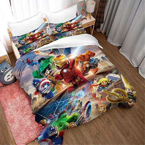 Ste-X Easy Care Duvet Cover Set | Double Bed Size |Cartoon Movie Children Bedding (135x200cm(Single),iron Man)