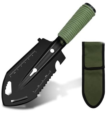 Mini utensile da giardino in metallo, adatto per gite in campeggio, colore nero