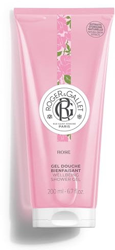 Roger&Gallet - Gel Douche Bienfaisant Rose 200ml - Aloe Vera - Base lavante 100% d'origine végétale - Mousse Onctueuse