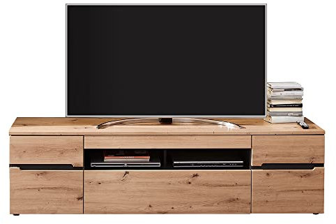 Lomadox TV Lowboard in Artisan Eiche Nb. mit Graphit, B/H/T: ca. 192/53/47 cm