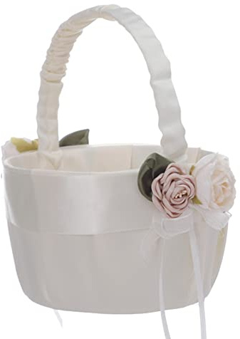 LICHENGTAI Cuscino Portatore Fedi Nuziali e Cestino per Damigelle Cuscino per Anelli Cuscino Portafedi Elegante Cuscino Porta Fedi Nuziali per Feste Cerimonie Matrimoni Decorazioni