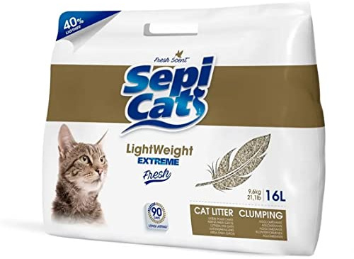 Arena aglomerante Lightweight Extreme Fresh: Ligera y aromática, Ideal para Gatos con Almohadillas sensibles - Arena para Gatos 16 litros - Arena Absorbente