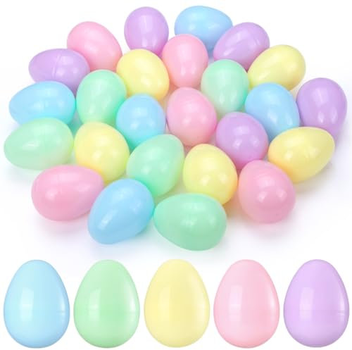 LIHAO 25 Uova di Pasqua Plastica Multicolore Decorazioni Pasquali Nascondere a Sorpresa Regalo per Bambino - 4.5×6cm