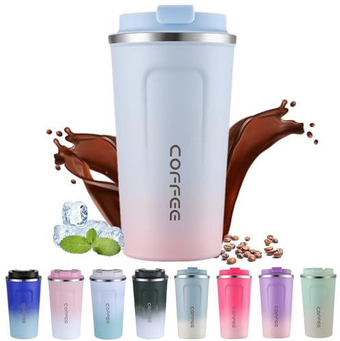 EACHPT Kaffeebecher to go Thermo,510ml Kapazität,BPA-freier,Kaffeebecher mit Deckel Auslaufsicher,Doppelwandiges Isoliertes Vakuum Edelstahl Thermobecher Kaffee to go, für Kaffee/Tee Unterwegs