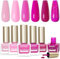 SUPWEE Nagellack-Set, 6 Farben langanhaltend Nackt Rosa Rot Nagellack auf Ölbasis Glitzer-Nail Polish Schnelltrocknend keine UV-Lampe nötig Nagelgel für selbstgemachte Nagelkunst zu Hause