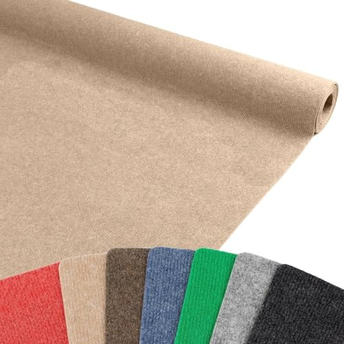 MadeInNature - Moqueta con aguja Malta, Moqueta de longitud y colores a elegir, beige 2 x 5 m, antifuego B1, moqueta para ferias, stands, eventos, salón...