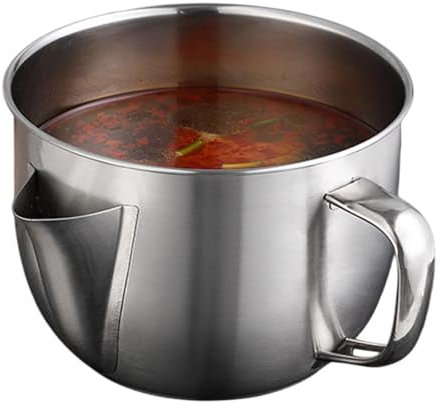 Separatore di olio, 1,2 l, filtro per grasso in acciaio inox, separatore di grasso per cucinare, contenitore per filtro 'olio da cucina, barattolo per olio da friggere, separatore di olio