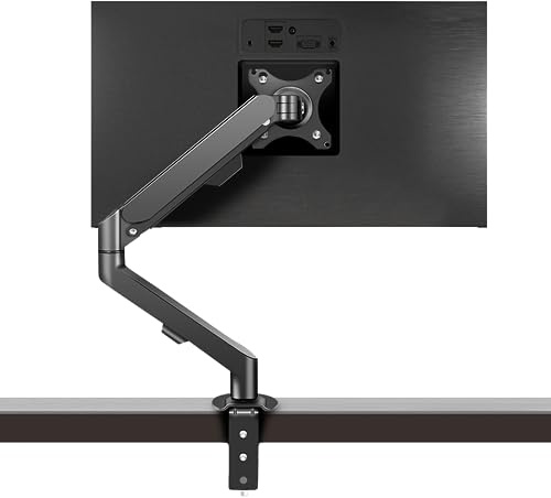 HILLPORT Monitor Arm Desk Mount Single 17-34 inch Portable Adjustable Vesa Stand Gas Spring Desktop Bracket 4.4 to 19.8 lbs with Clamp and Grommet Screen Up to 34 inch Computer pc M5-B