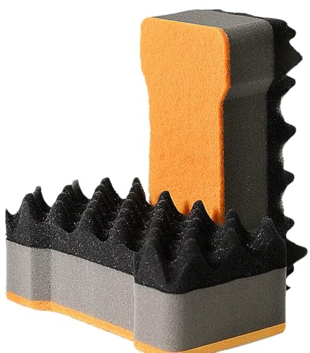 Car Wash Sponge Extra Thick Big Microfiber Non Scratch Multi-Layered Wash Sponge Heavy Duty for Cars, Trucks, Motorcycles Gentle Powerful Cleaning Highly Absorbent, Durable, Easy to Clean (Orange)