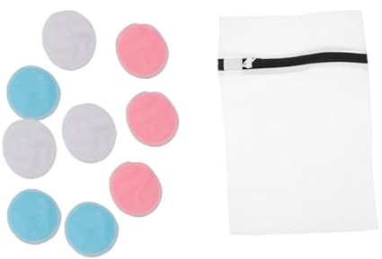 Mipcase Lingettes Démaquillantes Réutilisables 10 Pcs en Fibre de Bambou Doubles Couches pour Démaquillage et Nettoyage Cutané Voyage et Déplacements