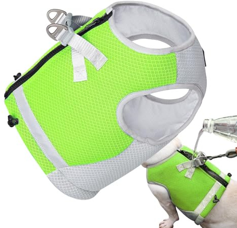Arnés de refrigeración para perro, arnés de tela refrescante de 3 capas para perro, cómodos chalecos para cachorros con tiras reflectantes, ideal para deportes, senderismo, entrenamiento de verano