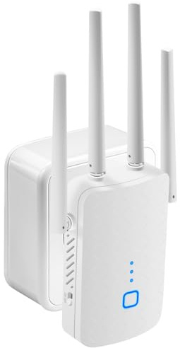 MEETOWN WiFi-förstärkare, Ultraxtender, WiFi-repeater, 1 200 Mbit/s, dubbelband, WiFi-repeater med WPS, Gigabit LAN, AP-läge, 5G + 2,4 GHz, kompatibel med alla vanliga WiFi-routrar