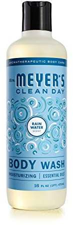 Mrs. Meyer's Moisturizing Body Wash for Women and Men, Biodegradable Shower Gel Formula Made with Essential Oils, Rain Water, 16 oz
