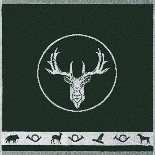 KRACHT Frottee Frottier Küchentuch Geschirrtuch Jagd grün 50x50 cm