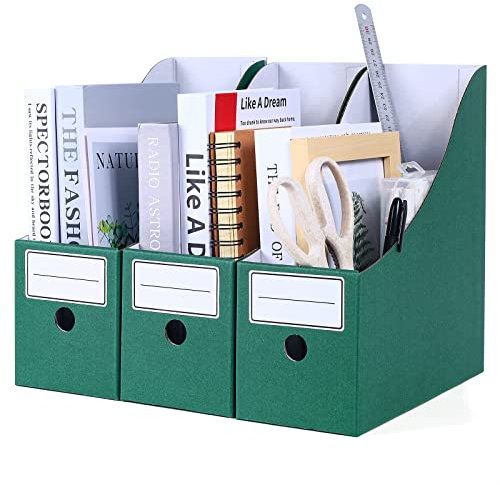 komstuon 6 Stück Stehsammler Pappe Zeitschriftensammler,Zeitschriftenbox aus Karton,Desktop-Speicher für Dateien im Büro zu Hause