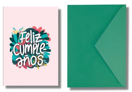 Forletter - Tarjeta de Felicitación, 15 x 21'5 cm, Feliz Cumpleaños,Color Rosa