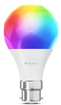 Nanoleaf Matter Essentials B22 LED Bulb, RGBW Dimmable Smart Bulb - Matter over Thread, Bluetooth Colour Changing Light Bulb, Works with Google Apple, Room Decor & Gaming