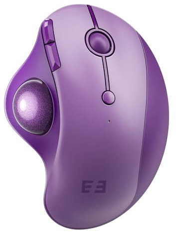 seenda Wireless Trackball Mouse, Ergonomic Mouse Bluetooth - Rollerball Mouse Rechargeable, Multi Devices Connection Thumb Control Mouse Compatible for Mac/Android/Windows Computers - Purple