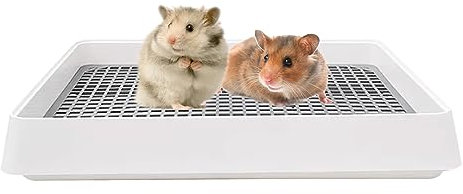 LZLUCKCOME Kaninchen Toilette, Kleintier Katzentoilette, mit Gitterrost, Meerschweinchen Kaninchen Käfigtoilette, Töpfchentrainer (S)