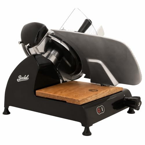 Berkel Red Line 300 - Affettatrice per la cucina, con ripiano in rovere fatto a mano, colore: Nero, RL300-B-FHB