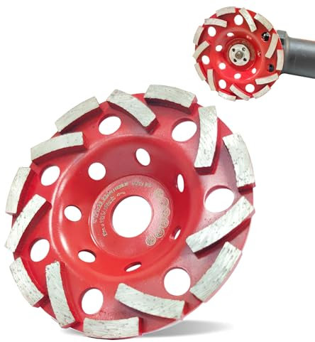 Muela de Copa de Diamante Muela de Copa Disco Desbaste Hormigon de Diamante 125x22,2mm Turbo muela de diamante para amoladoras angulares para Hormigón Granito Piedra Natural Ladrillo Mampostería