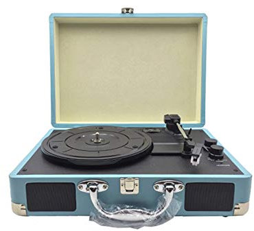 Tourne-Disque rétro à Trois Vitesses avec Haut-parleurs stéréo intégrés, Prend en Charge USB, Sortie RCA, Prise Casque, MP3, Lecture Musique sur téléphone Portable, Design