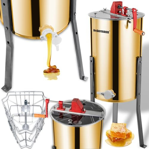 CRONOS HECKERMANN - Honigschleuder – Handbetriebene 3-Rahmen Diagonalschleuder für effizientes Honiggewinnen - Edelstahl 201 - Rostfrei