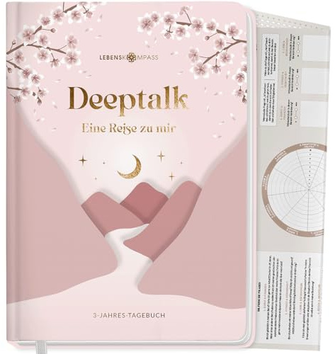 LEBENSKOMPASS® 3 Jahres Tagebuch für Erwachsene - Deeptalk Eine Reise zu mir Selbst BLOSSOM One line a day - Tagebuch für Erinnerungen, Reflexion und Achtsamkeit - DIN A5 Hardcover