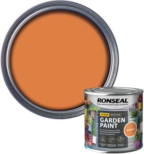 AOC24 Garden Fence Paint 250ml - Multi-Surface Exterior for Wood, Brick, Metal, Stone & Terracotta - Waterproof, Resists Fading, Matt Finish for Sheds, Fences, Garden Furniture Sunburst