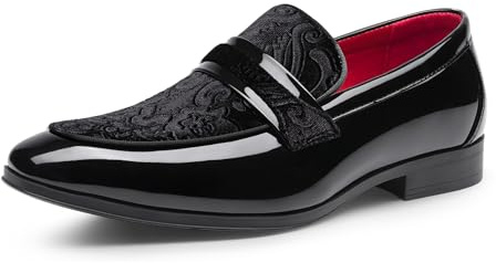 Bruno Marc Mocassini Tuxedo Classici da Uomo in Velluto Slip on Elegante Patent Scarpe,Size 47,Nero-Velluto,SBLS2407M