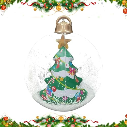 Tktouci Bola Navideña Hinchable - Grandes Esferas Navideñas Para Exterior | Globo Festivo Para Jardín Exterior Interior Fiestas Navidad