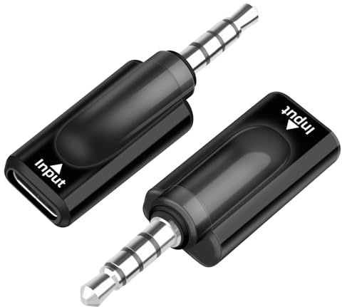 GELRHONR USB C-uttagsadapter, Aux USB C-uttag till 3,5 mm kontakt hörlursadapter för hörlurar, PC, bärbar dator, Mac, smartphone, 2 stycken