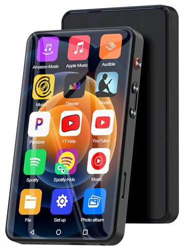 MYMAHDI 72GB MP3 Player with Bluetooth and WiFi, 4 HD Full Touch Screen Music Player with Spotify, Android Streaming MP3 MP4 Player for Kids with Amazon Music, YouTube, Pandora, Libby, Audible,Black