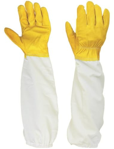 Qomcsrl 1 Par de Guantes Amarillos de Apicultor de Pulgar Recto y Mano Suave, Talla XL