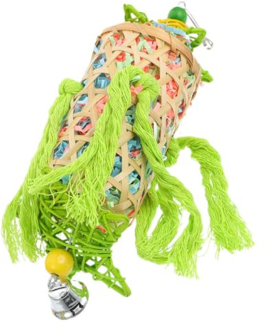 GALPADA Jouet à Mâcher en Bois pour Perroquet, Modèle Suspendu Décoratif | Attire L’attention, Occupe les Perroquets, Finition Bois, Forme Pendante, Accessoire pour Cage à Oiseaux Couleur Aléatoire