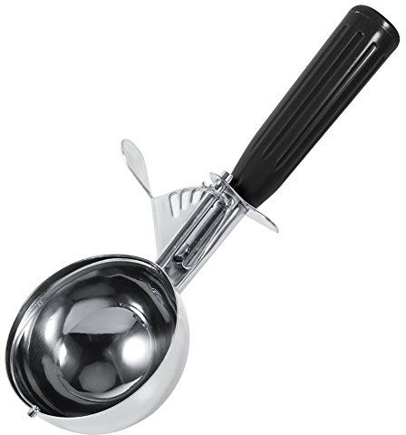 Kök is boll sked, rostfritt stål frukt kaka dessert glass skopa, kaka melon sked mjuk silikon handtag frigör matsked, diskmaskinssäkra enheter, tillsatser, rostfritt stål, 4,7 cm