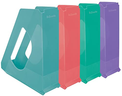 Esselte - Portariviste A4, archiviazione documenti, cataloghi e riviste, casa/ufficio, motivo strutturato, gamma Colour'Breeze, confezione da 1, colori assortiti, 626281