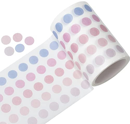 YUBBAEX Morandi Washi-Tape, runde Aufkleber, 1250 Punkte, für Bullet Journal Planer Scrapbooking 6,5 x 25,4 cm (Genial)