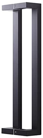 Mango de tubo cuadrado de doble curva, negro mate esmerilado, material grueso de acero inoxidable, KTV, mango de baño