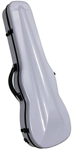 Geigenkoffer Weiß karierte Violine Kohlefaser Triangel Box Violin Triangle Case mit Hygrometer (Color : 1/4)