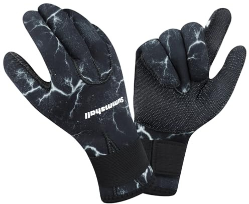 Summshall Neoprene Gloves, 3mm Wetsuit Gloves for Men Women, Thermal Keep Warm Diving Gloves Anti Slip Surfing Gloves for Spearfishing Swimming Rafting Kayaking Paddling